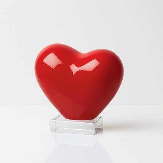 Cuori Rossi Gli Alberelli in Capodimonte con base plexy – Disponibili in 3 misure – Bomboniera Made in Italy