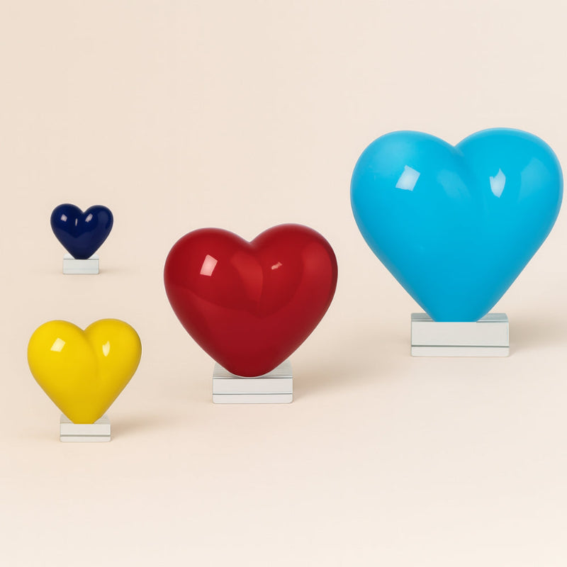 Cuori Rossi Gli Alberelli in Capodimonte con base plexy – Disponibili in 3 misure – Bomboniera Made in Italy