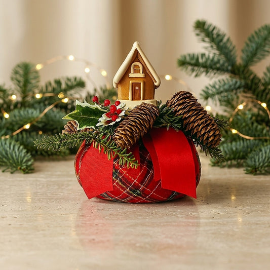 Cuscino Profumato Casetta Tartan Onde Creazioni 20 cm