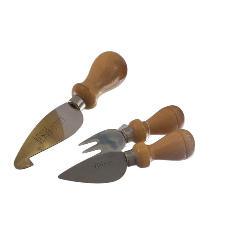D&D Ceppo in Legno con 3Pz Formaggio H.20x12x8 cm