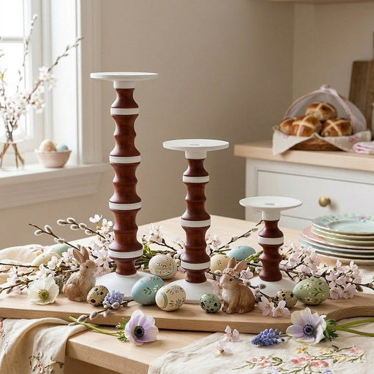 Daliana Set 3 Candele Old Sheffield Shabby Chic Coral