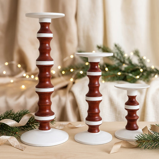Daliana Set 3 Candele Old Sheffield Shabby Chic Coral