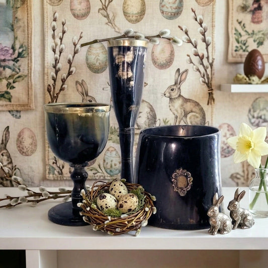 Daliana Set 3pz Flute Calice Boccale Old Sheffield nero