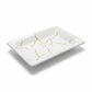 Dea Capodimonte Piatto Bianco con Strisce Oro 21,5 cm