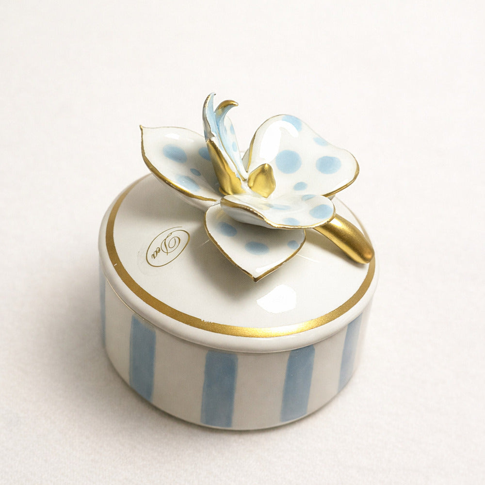 Dea Capodimonte Scatola con Farfalla in Ceramica 10 cm Polvere