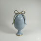 Dea Capodimonte Uovo Decorativo in Ceramica Polvere con Fiocco Oro H 22 cm