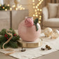 Dea Capodimonte Vaso Cipria con Rosa Carminio H 16x13 cm