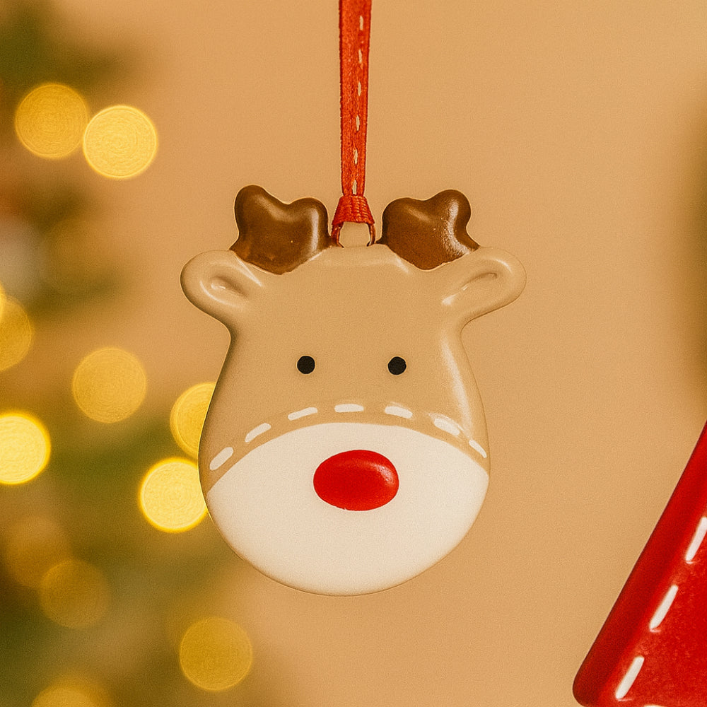 Decorazione natalizia Babbomatto renna Rudolph H 8x6,5 cm per albero di Natale