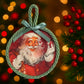 Decorazione natalizia Fiocchi di Luce in corteccia rotonda Ø9,5 cm con Babbo Natale