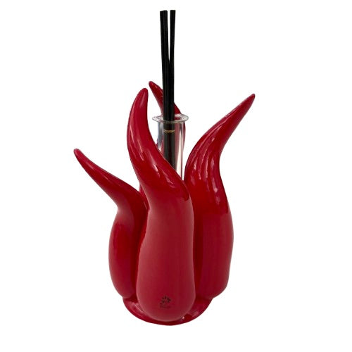 Diffusore Profumo Fiamma Portacandela in Ceramica di Capodimonte H18 cm x