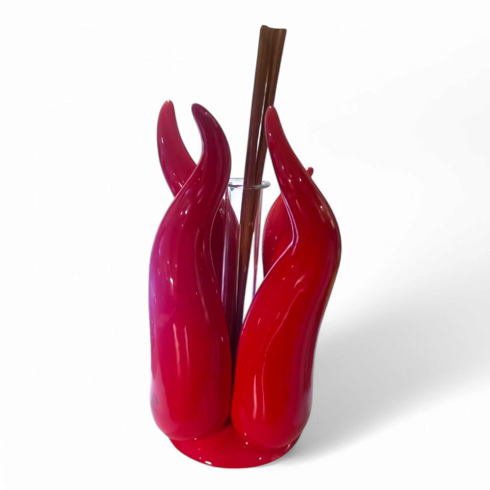 Diffusore Profumo Fiamma Portacandela in Ceramica di Capodimonte H18 cm x