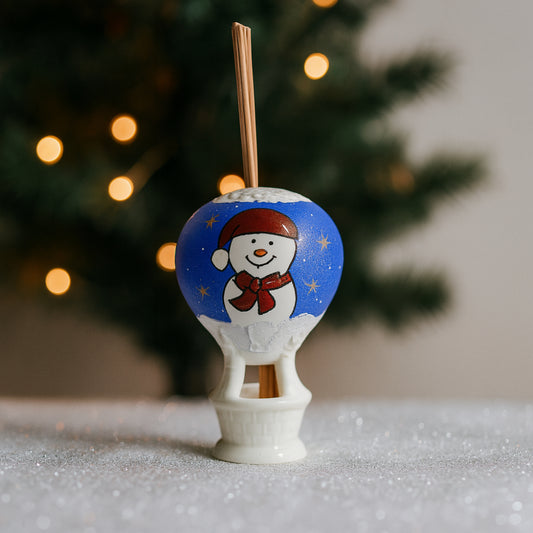Diffusore Sharon a mongolfiera in porcellana con pupazzo di neve – Le Favole Living