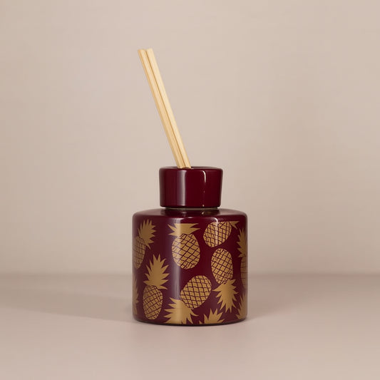 Diffusore ananas bordeaux Dea Capodimonte in ceramica H 10 cm