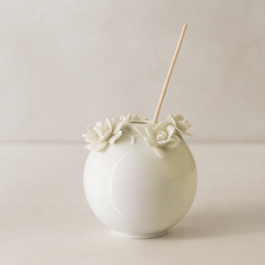 Diffusore sfera con rose Ser in porcellana Ø 9 cm