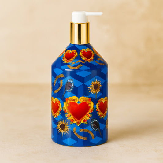 Dispenser porcellana blu Palais Royal pop art H 18 cm per bagno