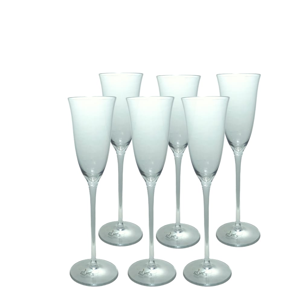 Dives Set 6 Pz Calici Flute Prosecco Decoro Kajila H.24 cm Ml130