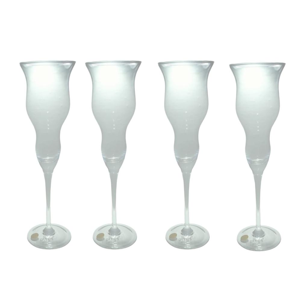 Dives Set 4 Pz Calici Flute Crystal Bibolo ml.190 H.25.5 cm Bicchieri Spumante Champagne (Copy)
