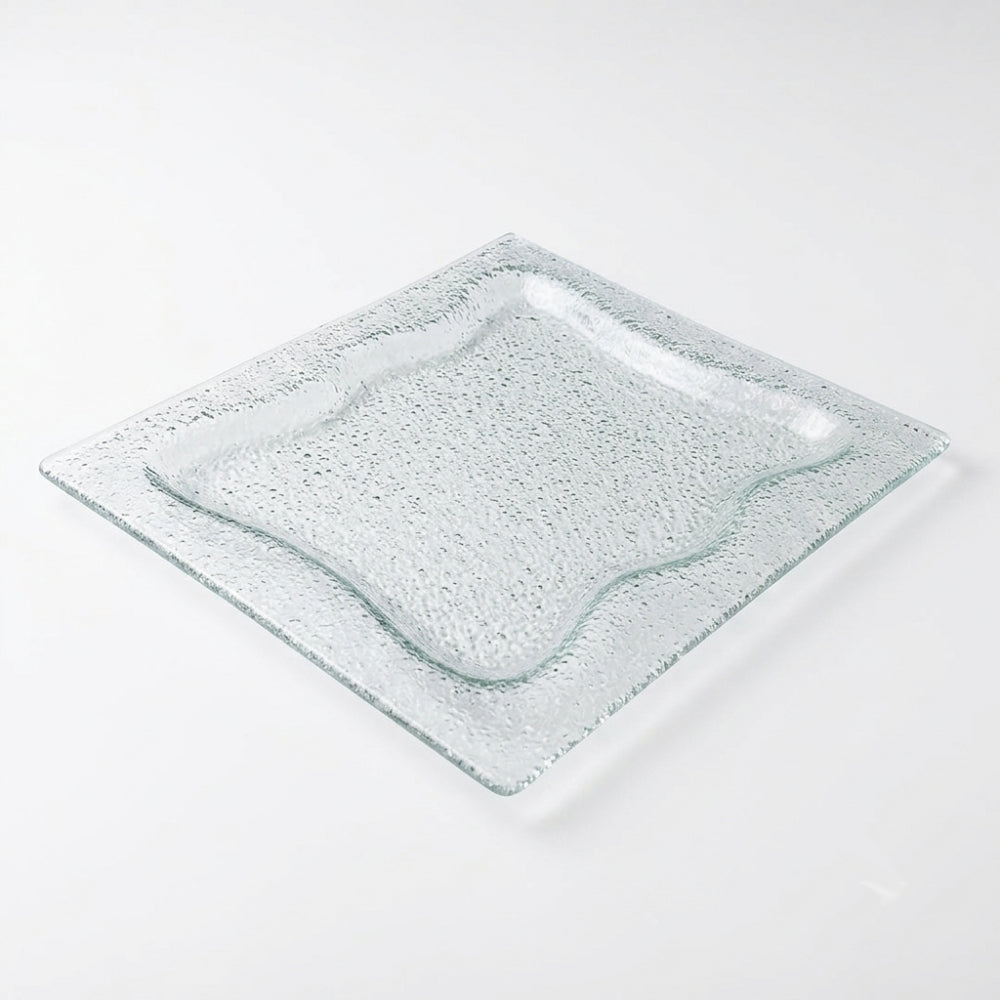 Dives Vassoio Rettangolare in Vetro Granigliato 48x33,5 cm