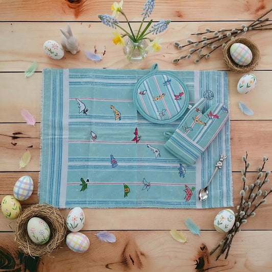 Egan Set 3pz Tovaglietta Guanto Presina Hotel Dadà Cotone