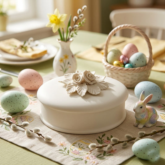 Egon von Fürstenberg Scatola Porcellana Bianca Rose 19x14 cm