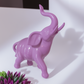 Elefante portafortuna Sharon in porcellana lilla 15x13 cm – Simbolo elegante di fortuna Made in Italy