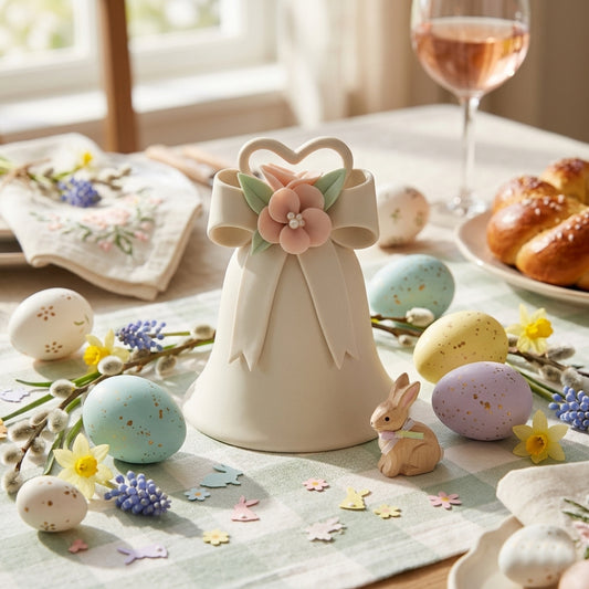 F.lli Majello Campana Capodimonte Porcellana Biscuit H 16cm