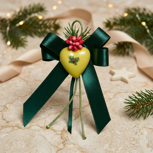 F.lli Majello Cuore Capodimonte Fiocco Rosso Albero Natale 5 cm