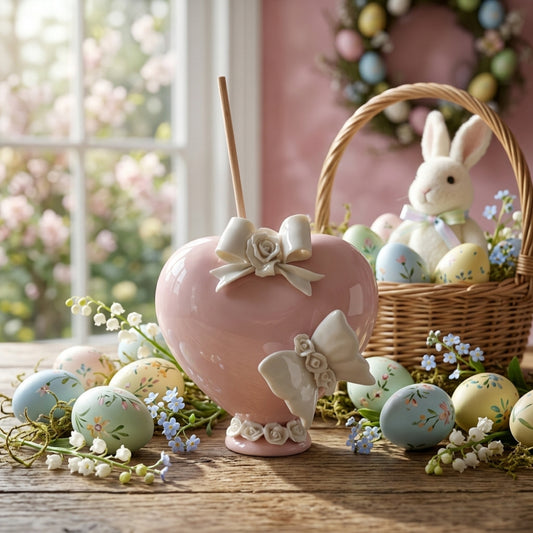 F.lli Majello Cuore Diffusore Rosa Porcellana 11x10,5 cm