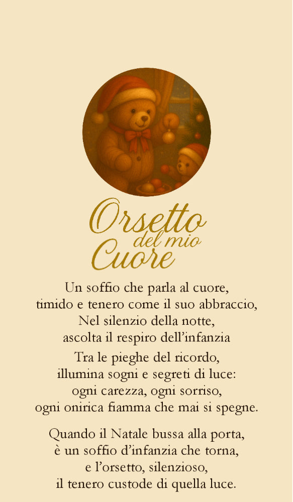 Fiocchi di Luce Orsetto del Cuore Tamorra Natalizia Ø10 cm L 23 cm (Albero)