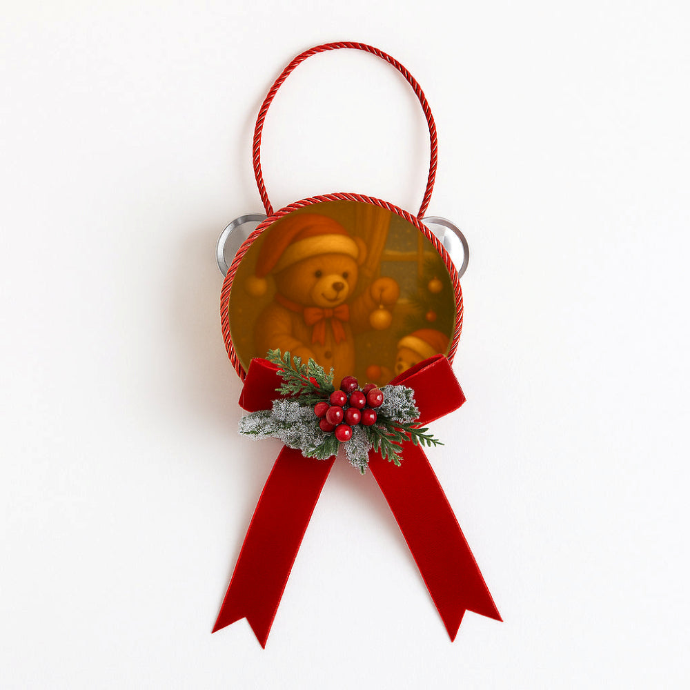 Fiocchi di Luce Orsetto del Cuore Tamorra Natalizia Ø10 cm L 23 cm (Albero)