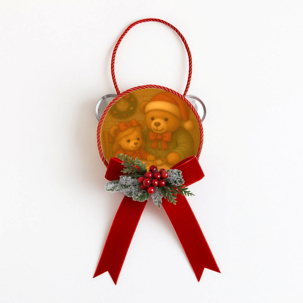 Fiocchi di Luce Orsetto del Cuore Tamorra Natalizia Ø10 cm L 23 cm (Biscotti)