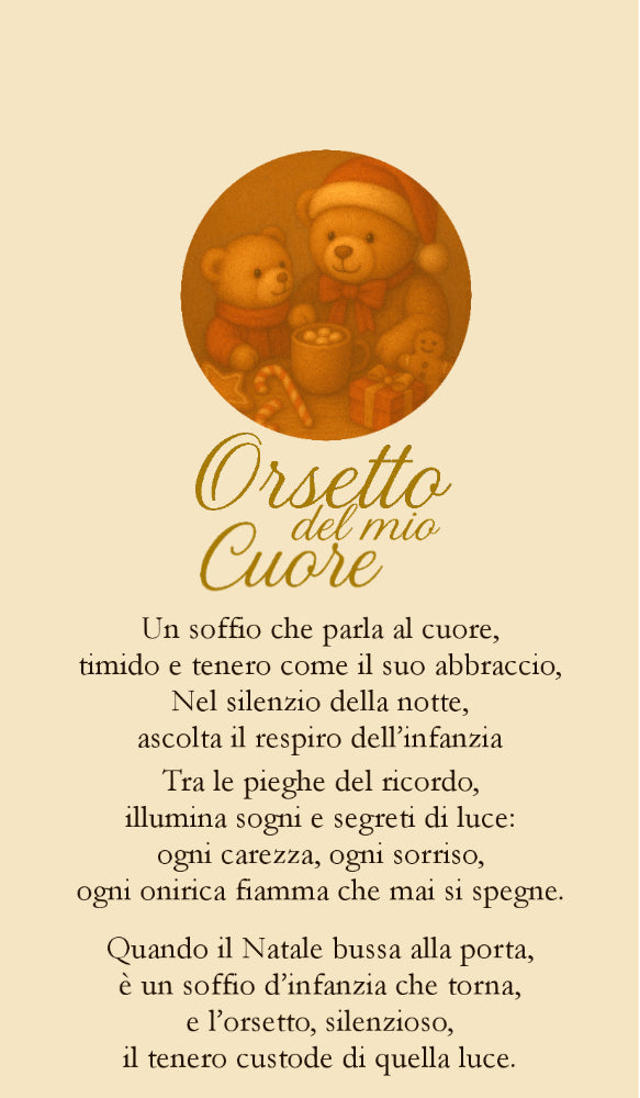 Fiocchi di Luce Orsetto del Cuore Tamorra Natalizia Ø10 cm L 23 cm (Cioccolata)