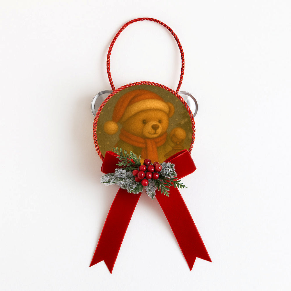 Fiocchi di Luce Orsetto del Cuore Tamorra Natalizia Ø10 cm L 23 cm (Lanterna)