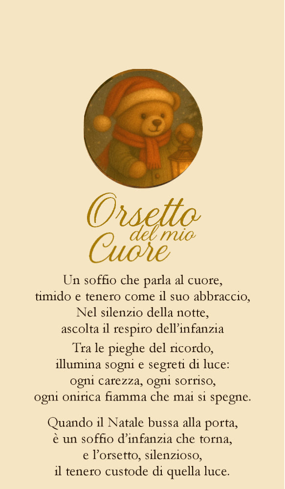 Fiocchi di Luce Orsetto del Cuore Tamorra Natalizia Ø10 cm L 23 cm (Lanterna)