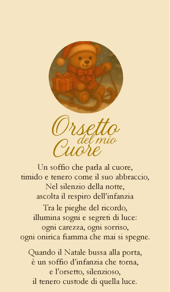 Fiocchi di Luce Orsetto del Cuore Tamorra Natalizia Ø10 cm L 23 cm (Slitta)