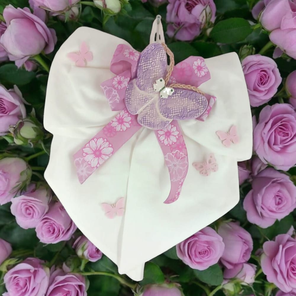 Fiocco Decorativo 40x32 cm con Farfalla in Ceramica – Fatto a Mano