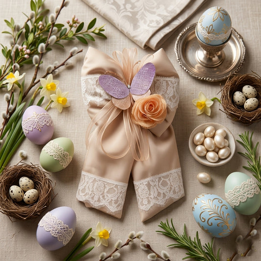 Fiocco Decorativo Farfalla Ceramica Artigianale 45x26 cm Made in Italy