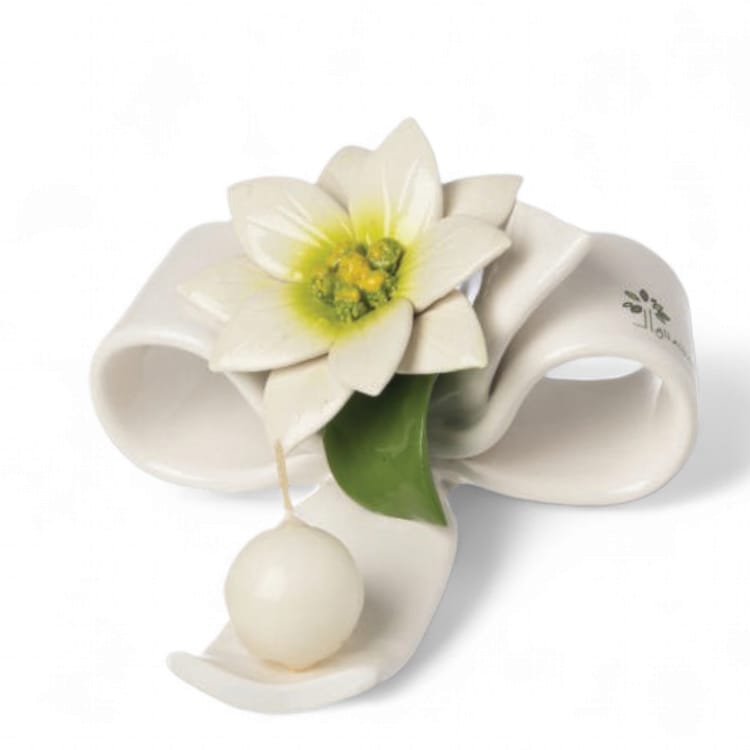 Fiocco Stella bianca 18x8 cm GLI ALBERELLI