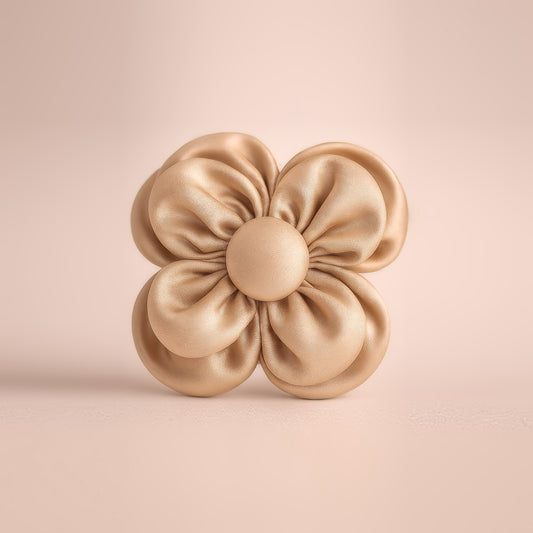 Fiore in Raso Champagne Sartoriale 8×2,5 cm Completo di confezione Lastminute Promo