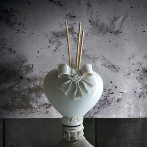 F.lli Majello Cuore Diffusore Porcellana Capodimonte Bianco 11x10,5 cm