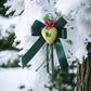 Flli Majello Cuore Verde in Capodimonte con Fiocco per Albero di Natale L.18 cm