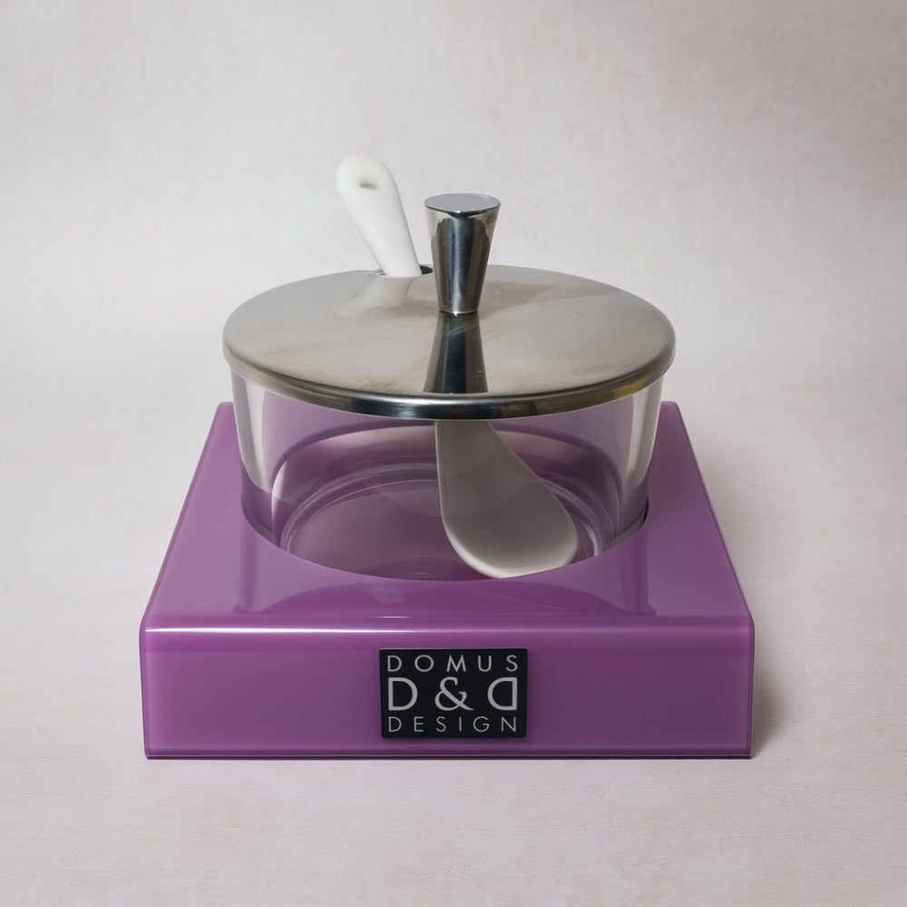 Formaggera D&D plexy glicine con coperchio acciaio inox 13x9 cm