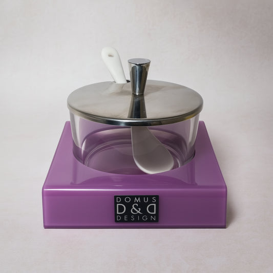 Formaggera D&D plexy glicine con coperchio acciaio inox 13x9 cm