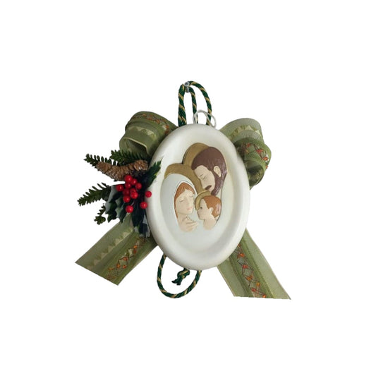 Fuori Porta Medaglione Sacro 25x20cm Ceramica Natalizio Natale