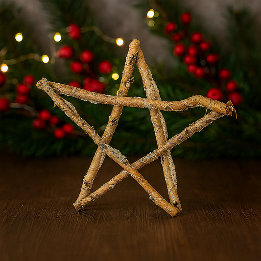 Fuori porta stella di Natale innevata in legno con luci LED – 40 cm

