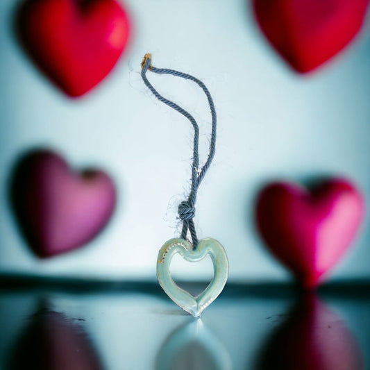 Gabbiani Murano Charm Cuore 5 Cm Cordoncino Pendente Acquamarina