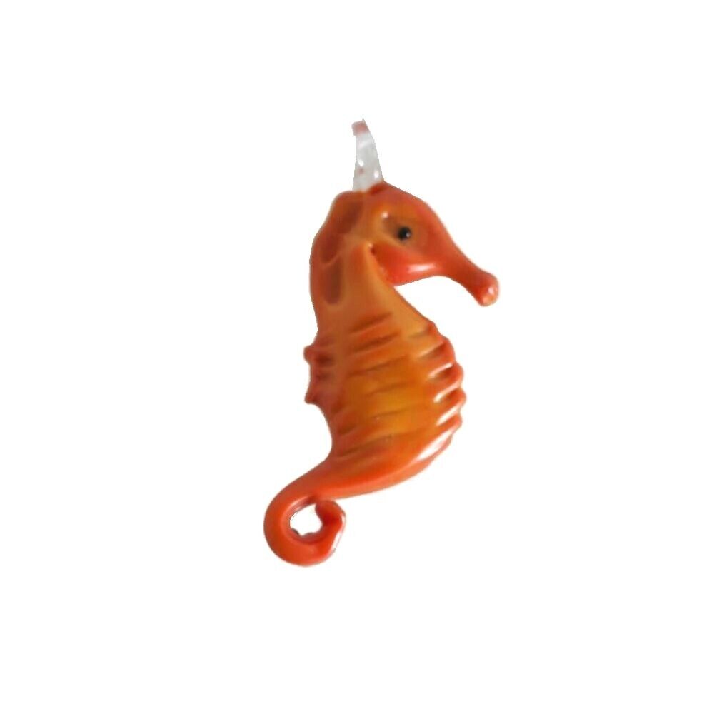 Gabbiani Murano Charm Ippocampo 4,5cm Cavalluccio Marino Pendente Arancio