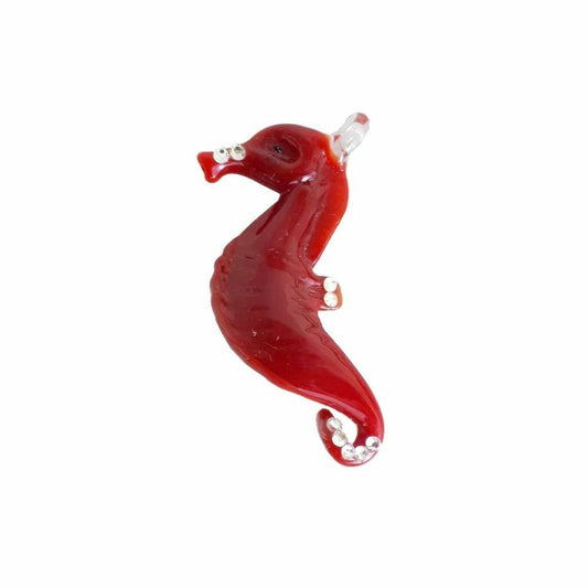 Gabbiani Murano Charm Ippocampo 4,5cm Cavalluccio Marino Pendente Rosso