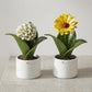Gli Alberelli Pianta Natura Ceramica Capodimonte 27x38 cm Girasole e Ortensia