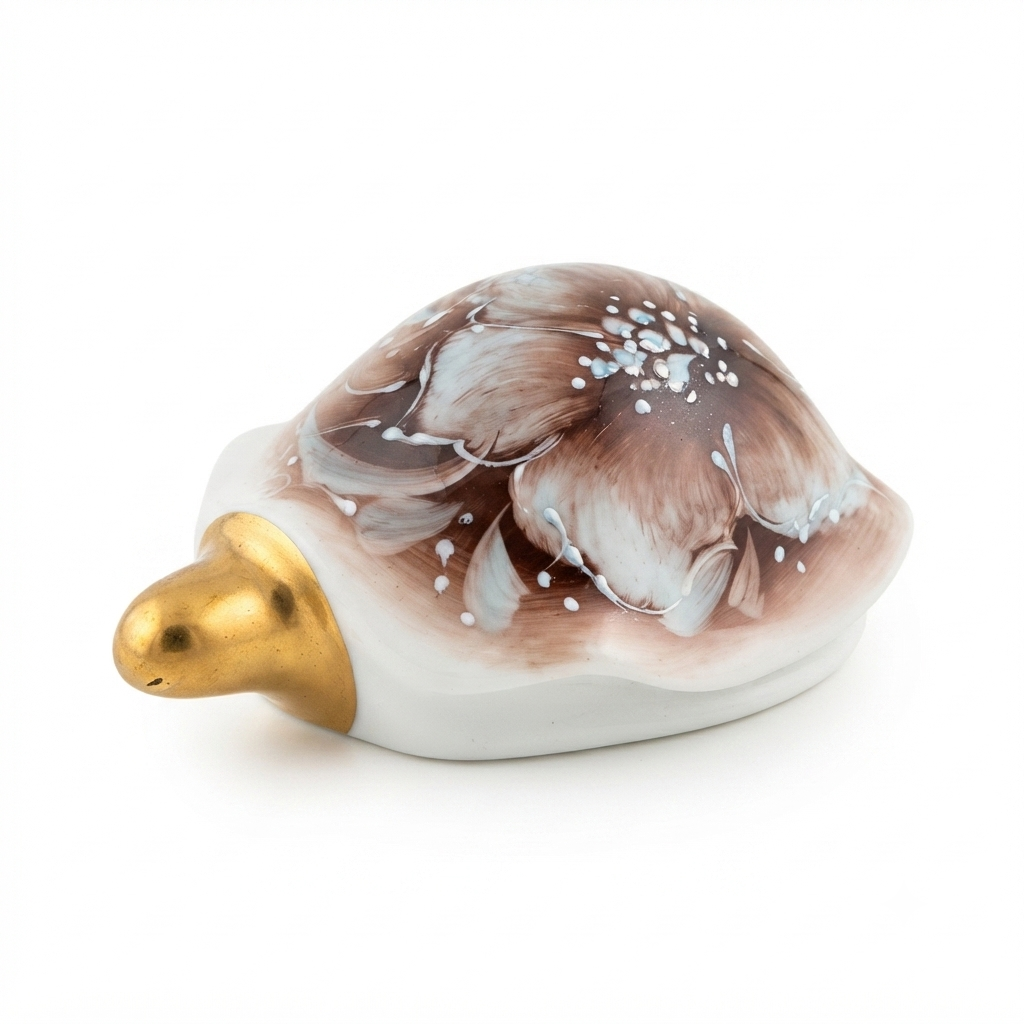 Sharon Porcelain Turtle 11 cm Aquamarine Decoration Hand Painted 